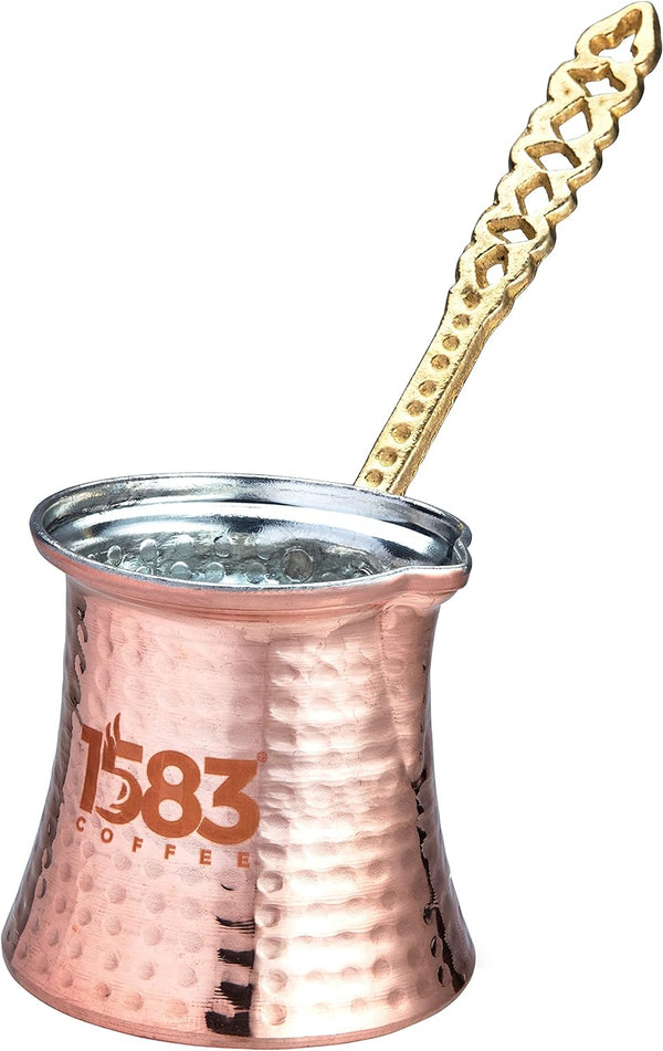 1583 Coffee Hammered Copper Turkish Coffee Pot Ibrik Kettle Jazzva Cezve