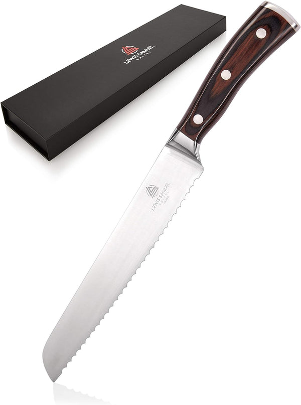 Lewis Samuel Knives - Quality Kitchen Knife - 8" Bread Knife