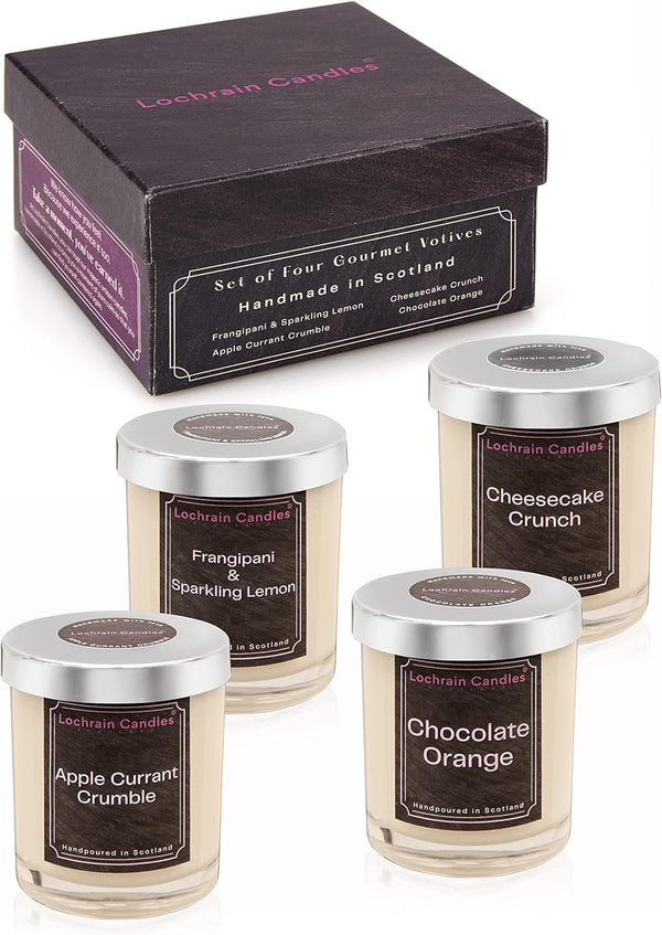 Lochrain Candles Gourmet Votives Soy Candle Gift Set Scented Candles Pack Hand-Poured in Scotland