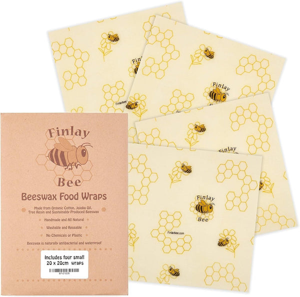 Finlay Bee | Beeswax Food Wraps | Four Handmade Food Wraps – Small Size
